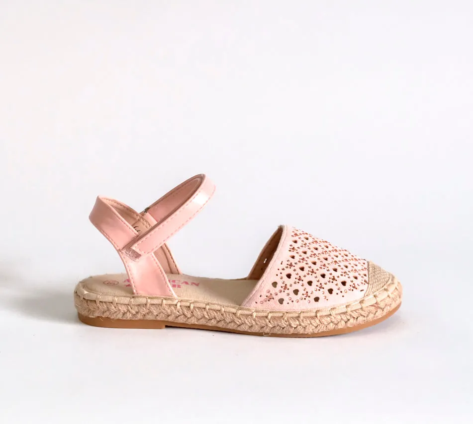 AC Girls' Light Pink Espadrilles Sandals | 494/21-LP