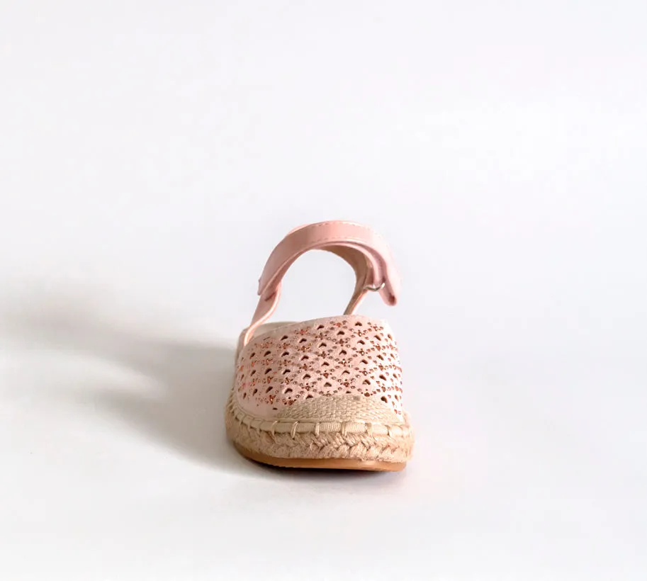 AC Girls' Light Pink Espadrilles Sandals | 494/21-LP