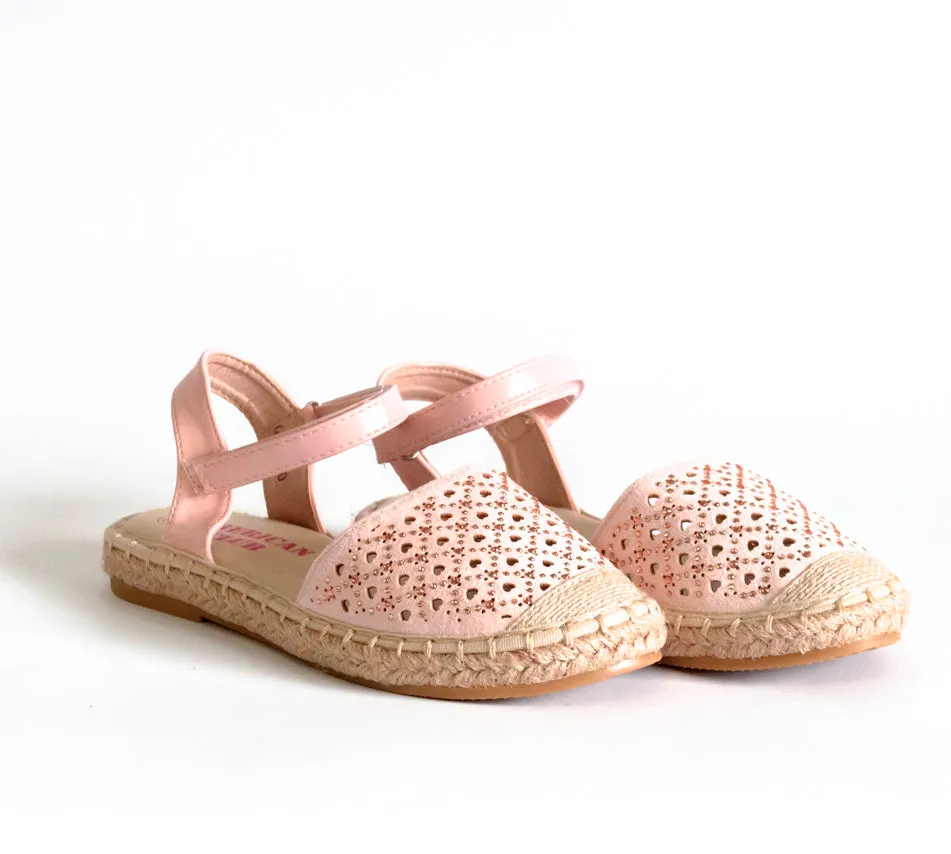 AC Girls' Light Pink Espadrilles Sandals | 494/21-LP