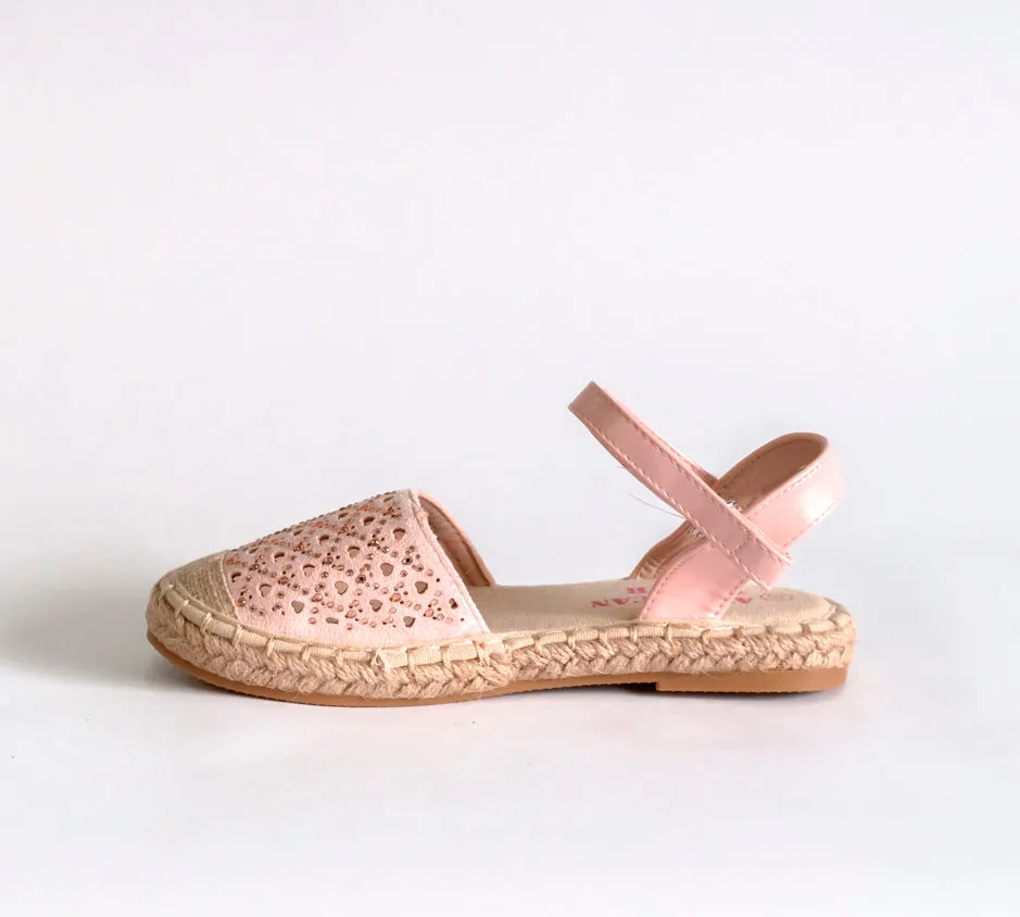 AC Girls' Light Pink Espadrilles Sandals | 494/21-LP