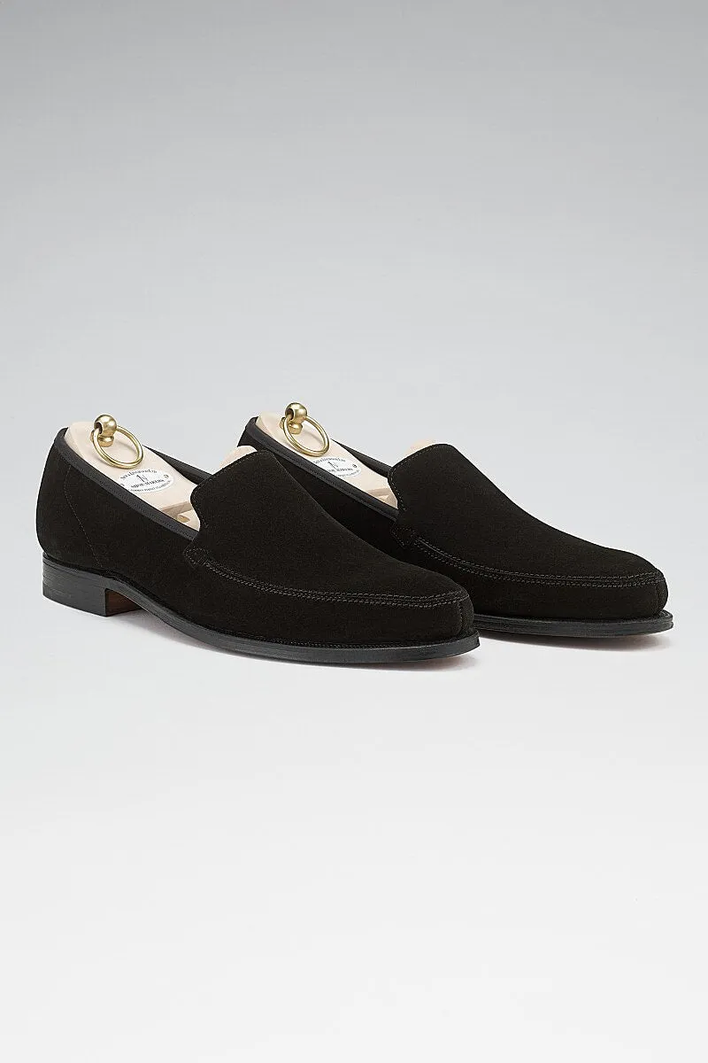 Black Calf Suede Eton Loafers