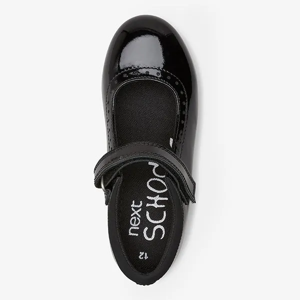 Black Patent School Leather Mary Jane Brogues (Older Boys)