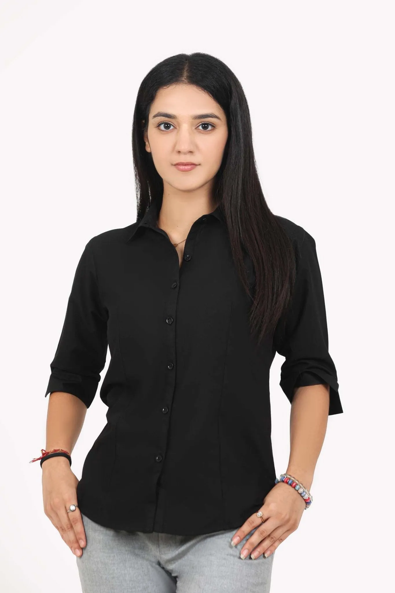 Bluebird Women Black Formal Shirt