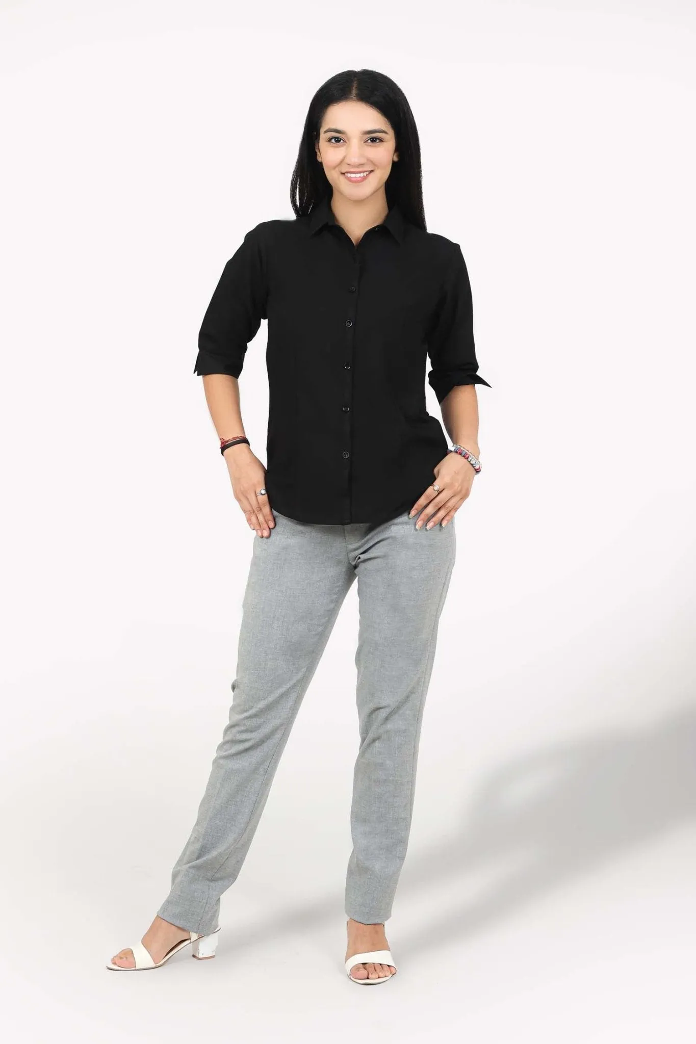 Bluebird Women Black Formal Shirt