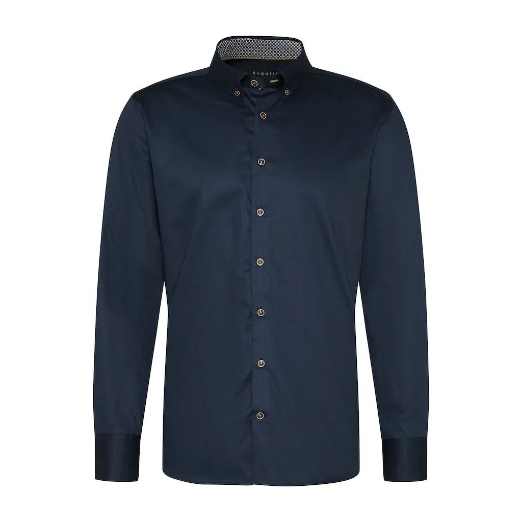 Bugatti Mens Shirt 9350-48507/390 Navy Blue