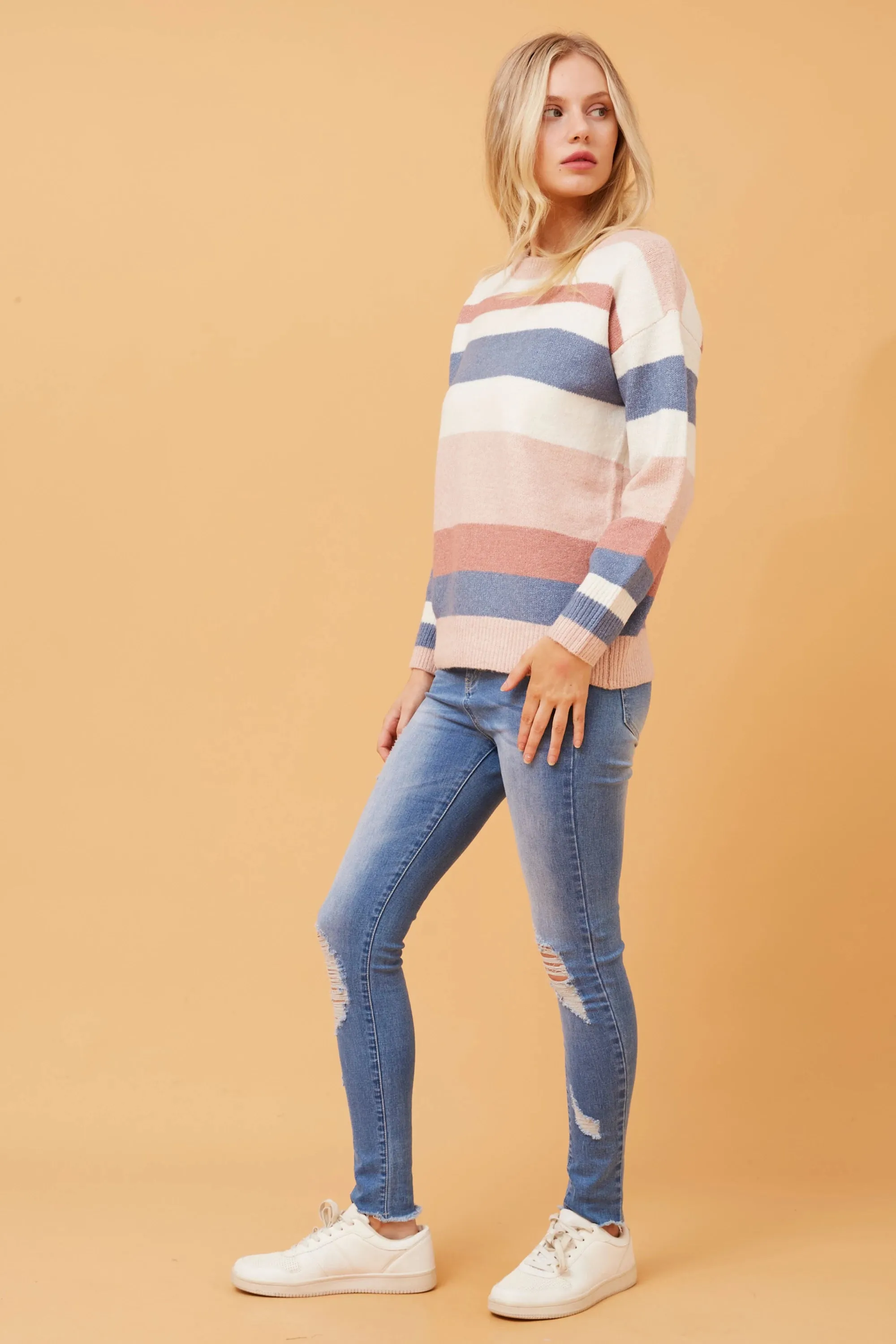 Caroline Morgan Striped Knit Jumper