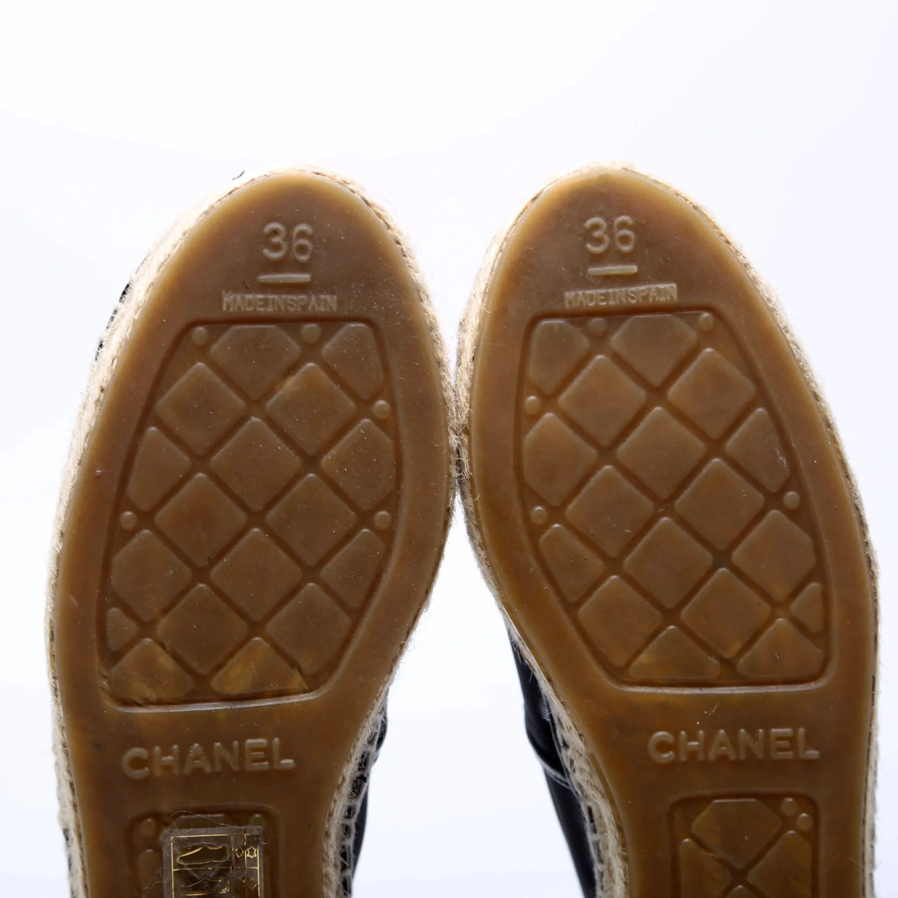 CC Cap Toe Mesh Espadrilles Size 36 Black