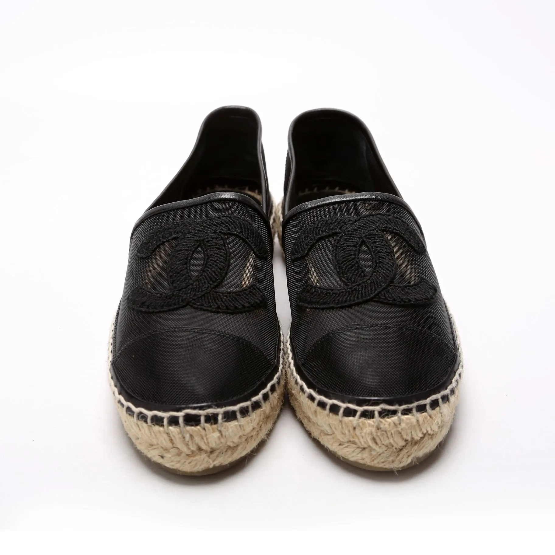 CC Cap Toe Mesh Espadrilles Size 36 Black