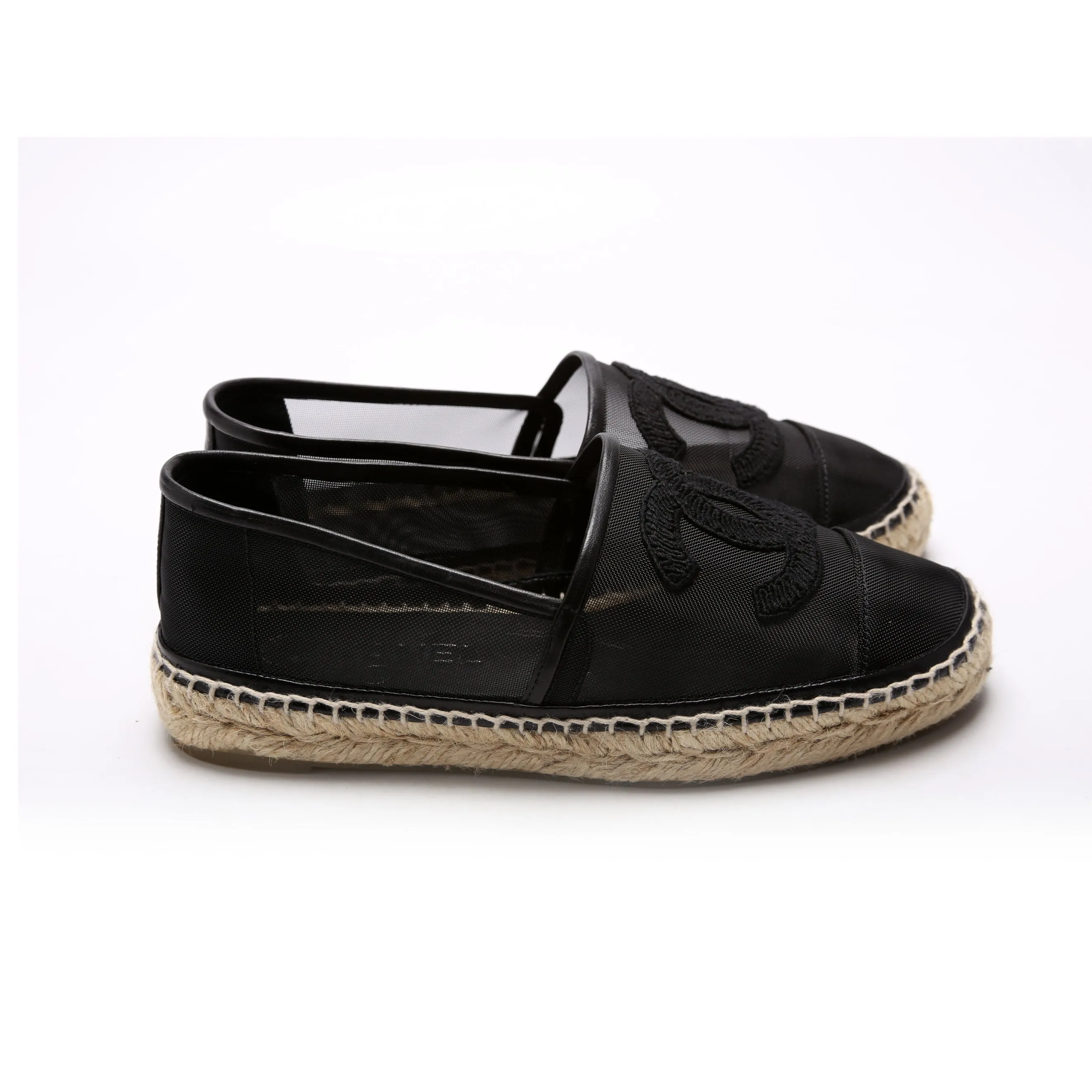 CC Cap Toe Mesh Espadrilles Size 36 Black