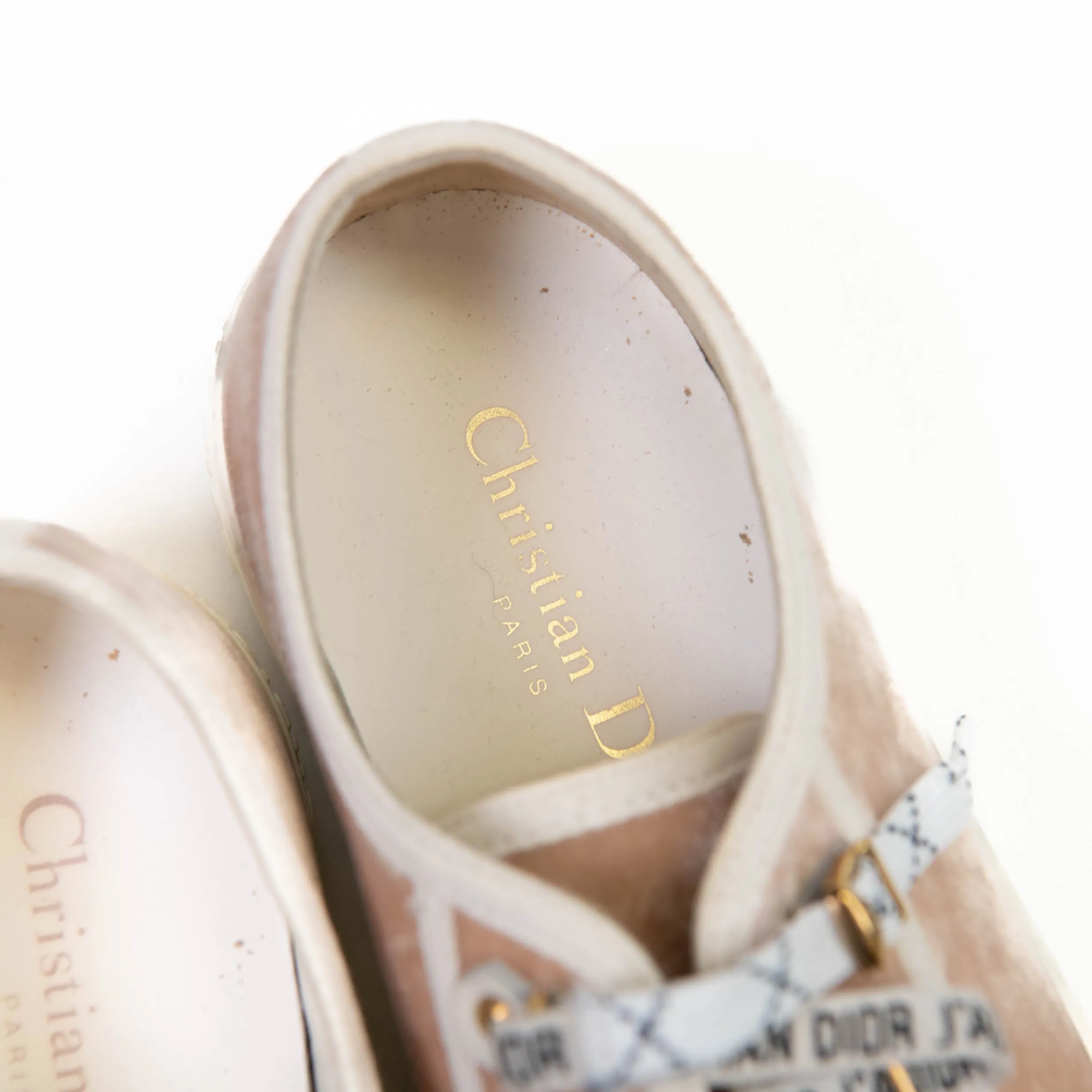 Christian Dior Pink Velvet Walk'N'Dior Low Top Sneakers 38