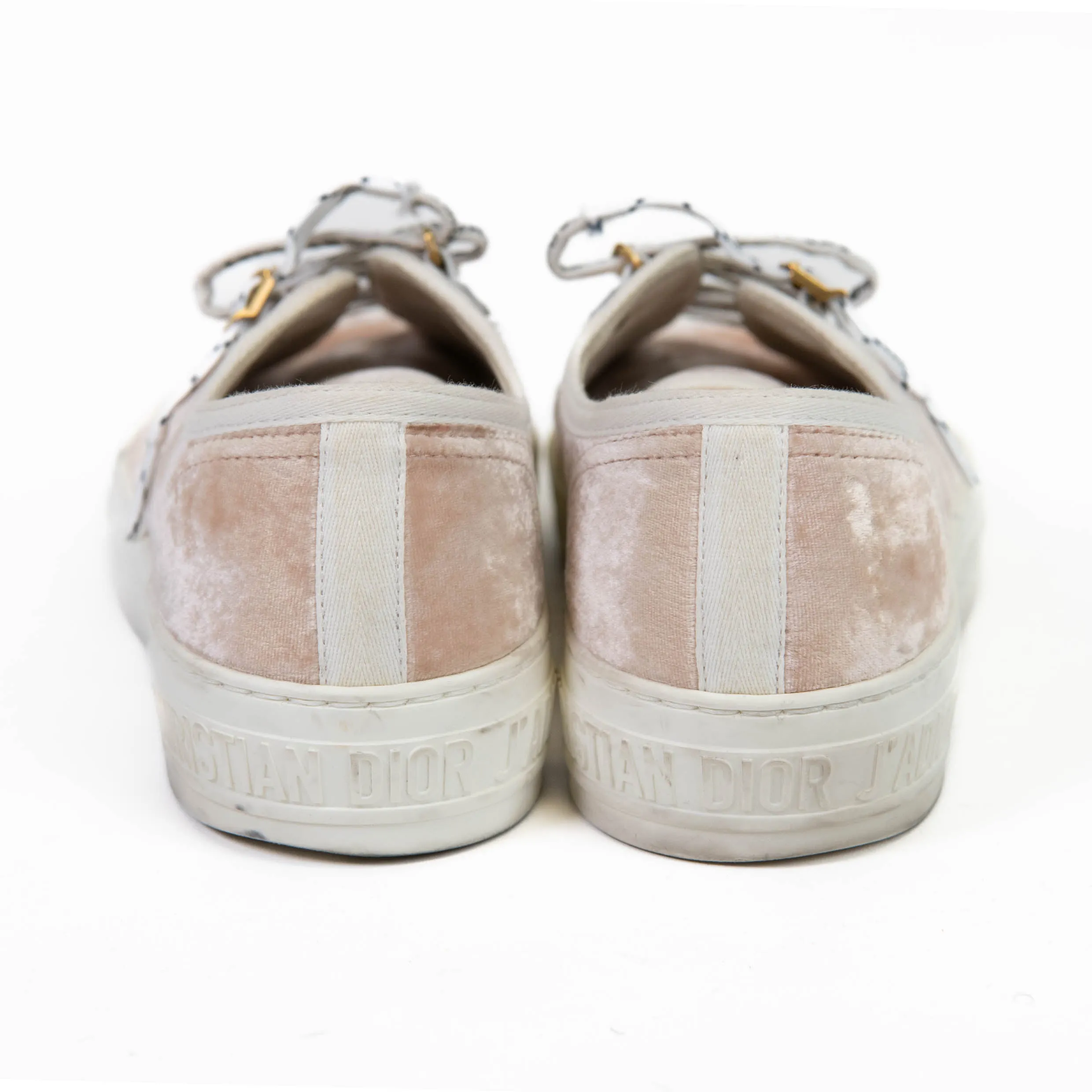 Christian Dior Pink Velvet Walk'N'Dior Low Top Sneakers 38