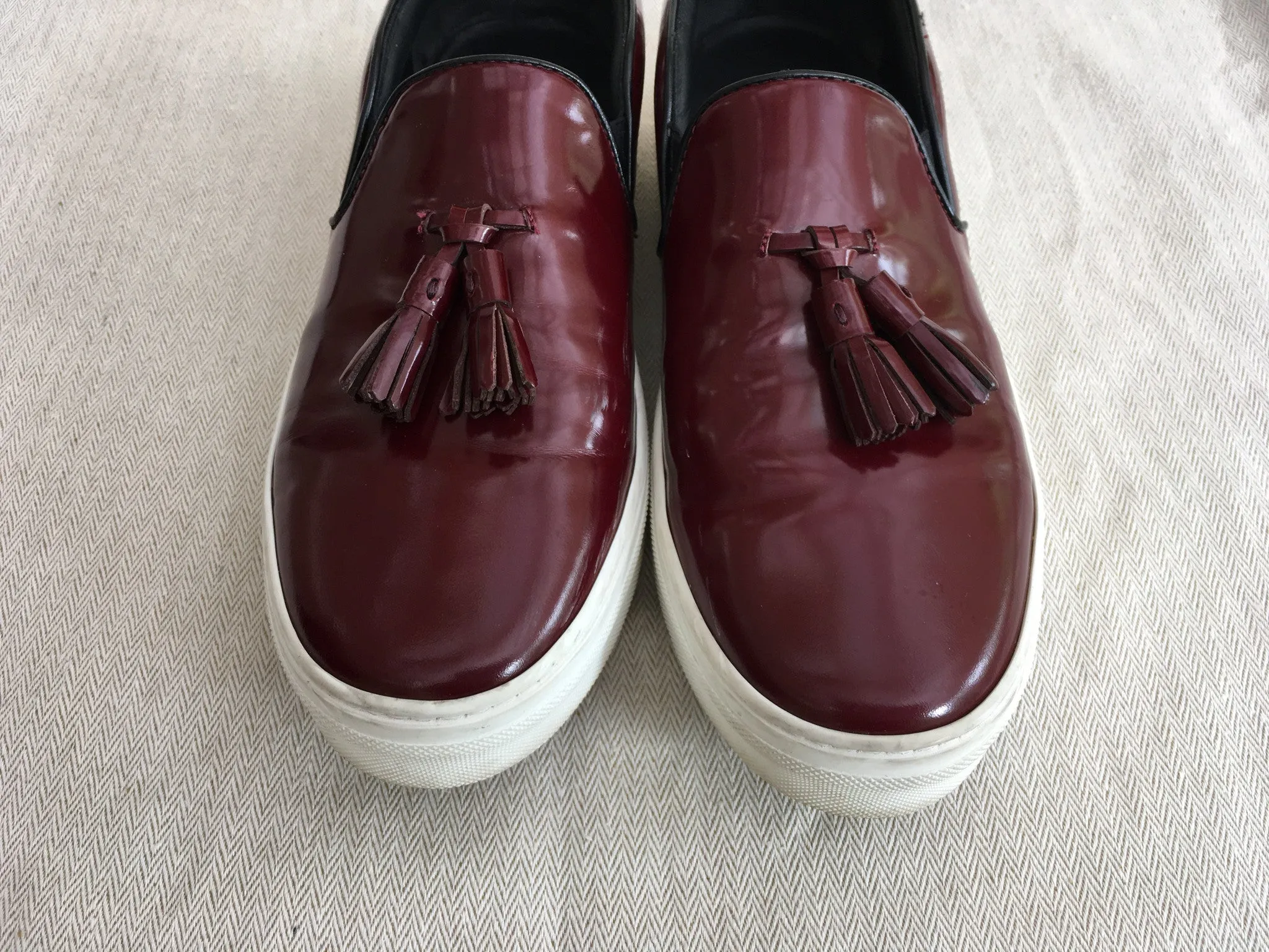 CÉLINE by Phoebe Philo Slip-On Sneaker Espadrilles Shoes With Tassel Burgundy Size 40 US 10 UK 7 Ladies