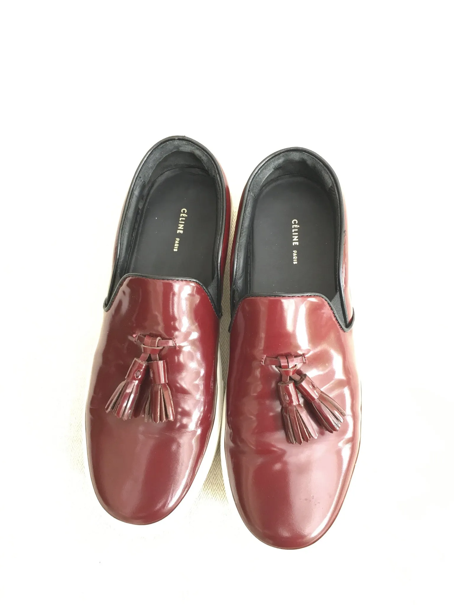 CÉLINE by Phoebe Philo Slip-On Sneaker Espadrilles Shoes With Tassel Burgundy Size 40 US 10 UK 7 Ladies