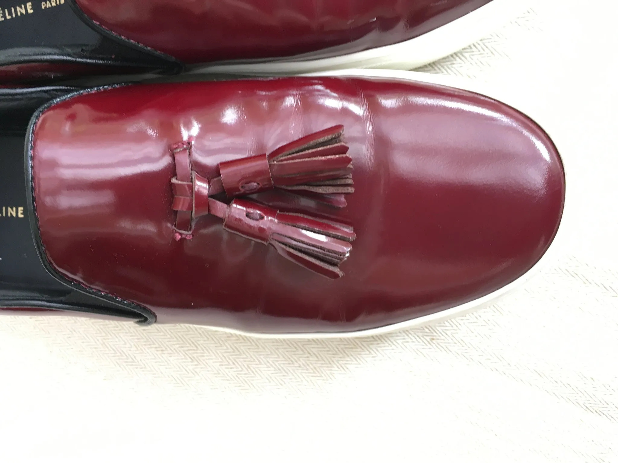 CÉLINE by Phoebe Philo Slip-On Sneaker Espadrilles Shoes With Tassel Burgundy Size 40 US 10 UK 7 Ladies