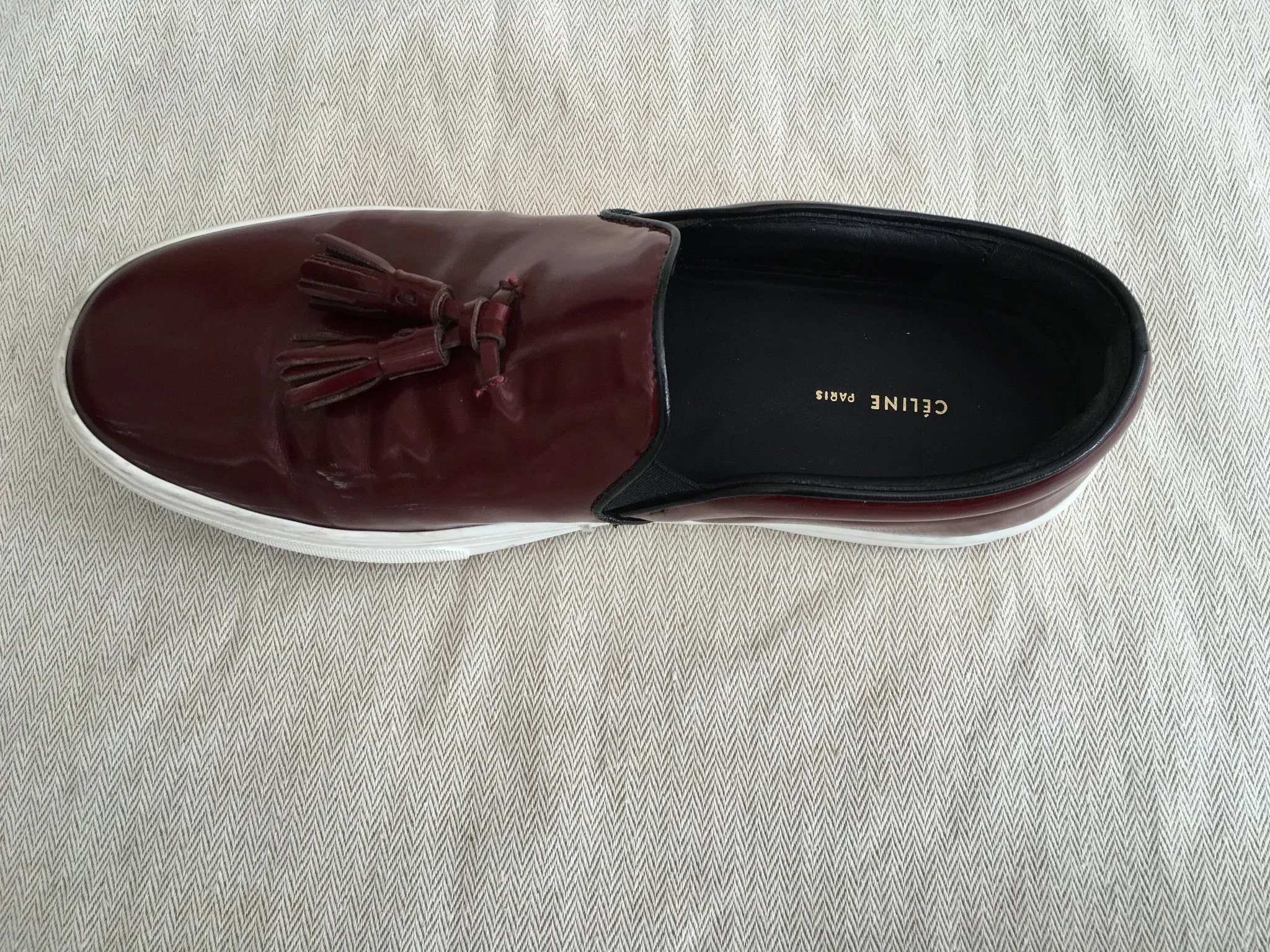 CÉLINE by Phoebe Philo Slip-On Sneaker Espadrilles Shoes With Tassel Burgundy Size 40 US 10 UK 7 Ladies