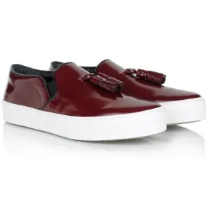 CÉLINE by Phoebe Philo Slip-On Sneaker Espadrilles Shoes With Tassel Burgundy Size 40 US 10 UK 7 Ladies