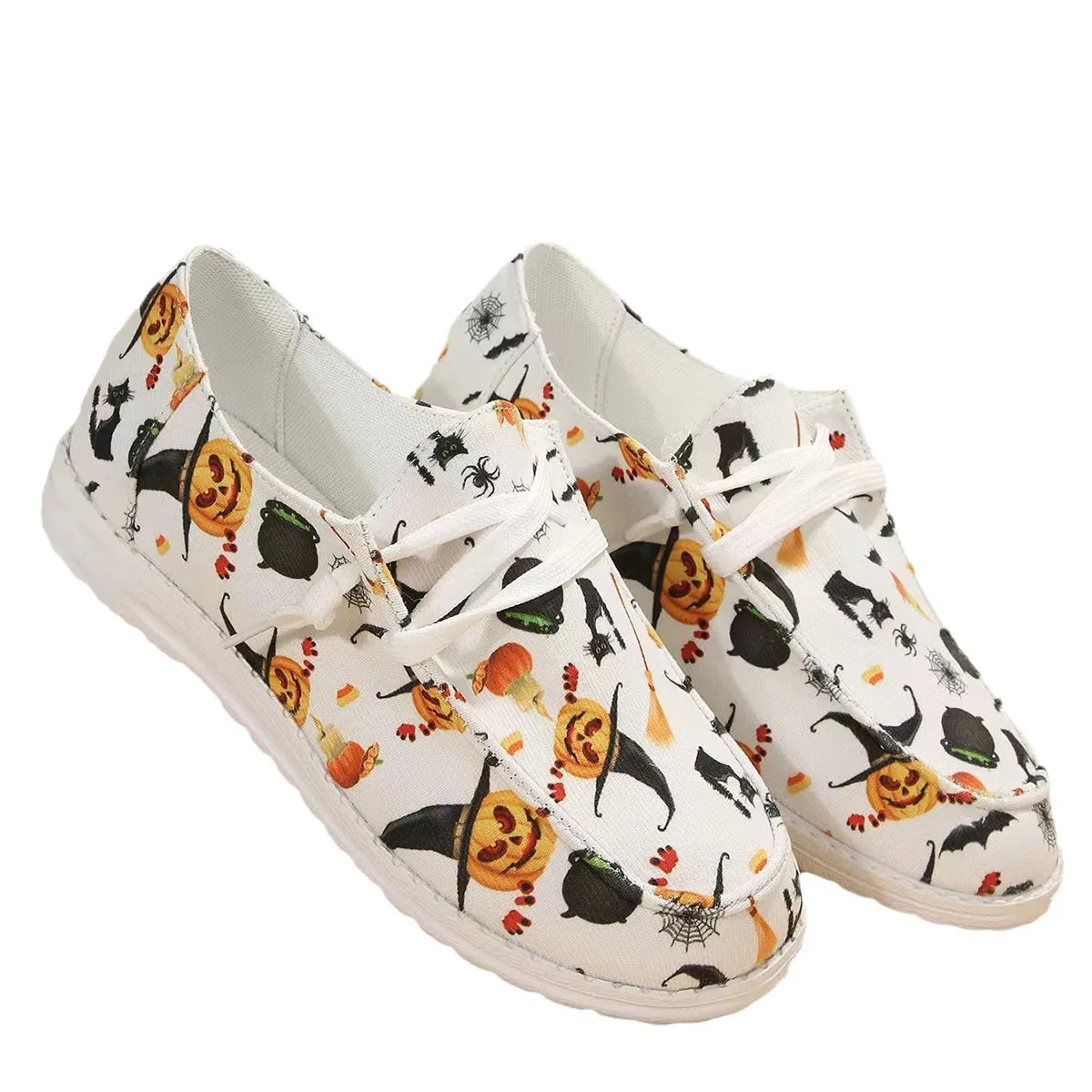 Comelyy Flat printed canvas shoes comfortable round toe shoes