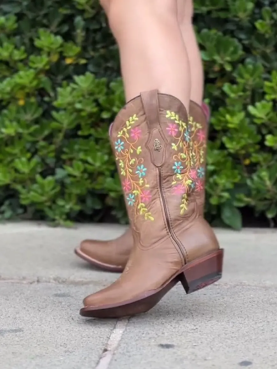 Comfortable Mid heel Embroidered Women's Low Boots Women Boots