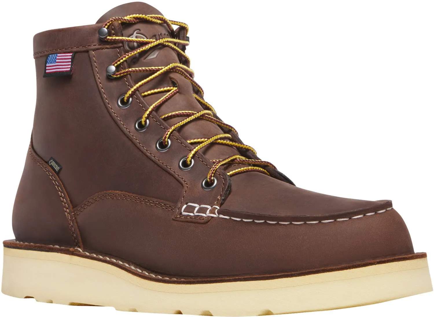 Danner Mens Bull Run Moc Toe GTX ST Brown Leather Work Boots