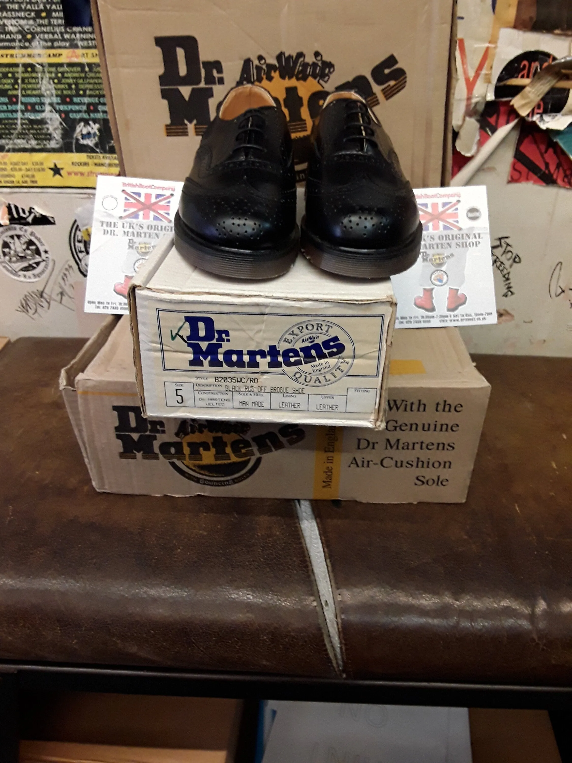 Dr Martens (2035) Made in England Black Brogues Various Sizes