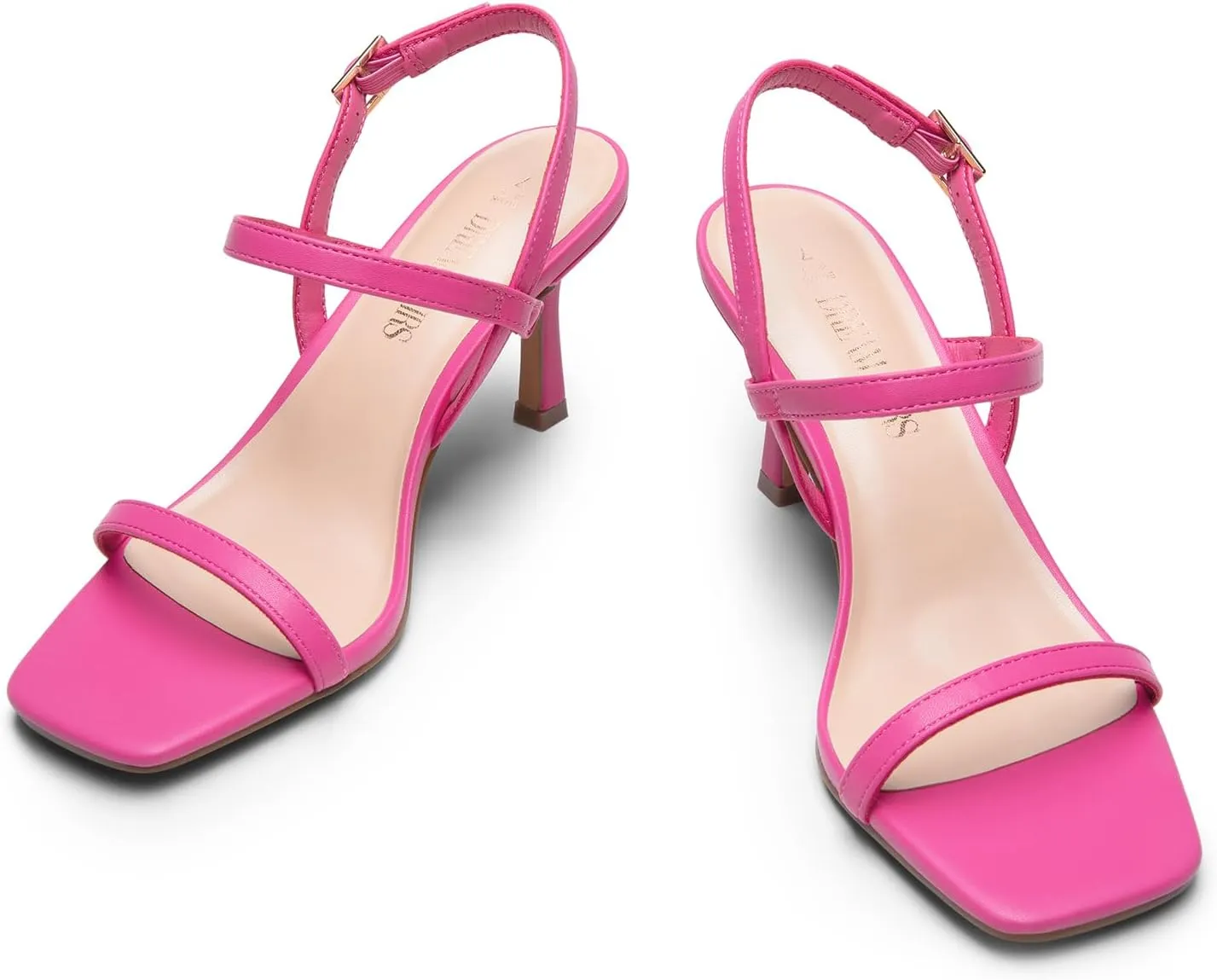 DREAM PAIRS Womens Slingback Heels Square Open Toe Strappy Sandals Ankle Strap High Heeled Dressy Shoes