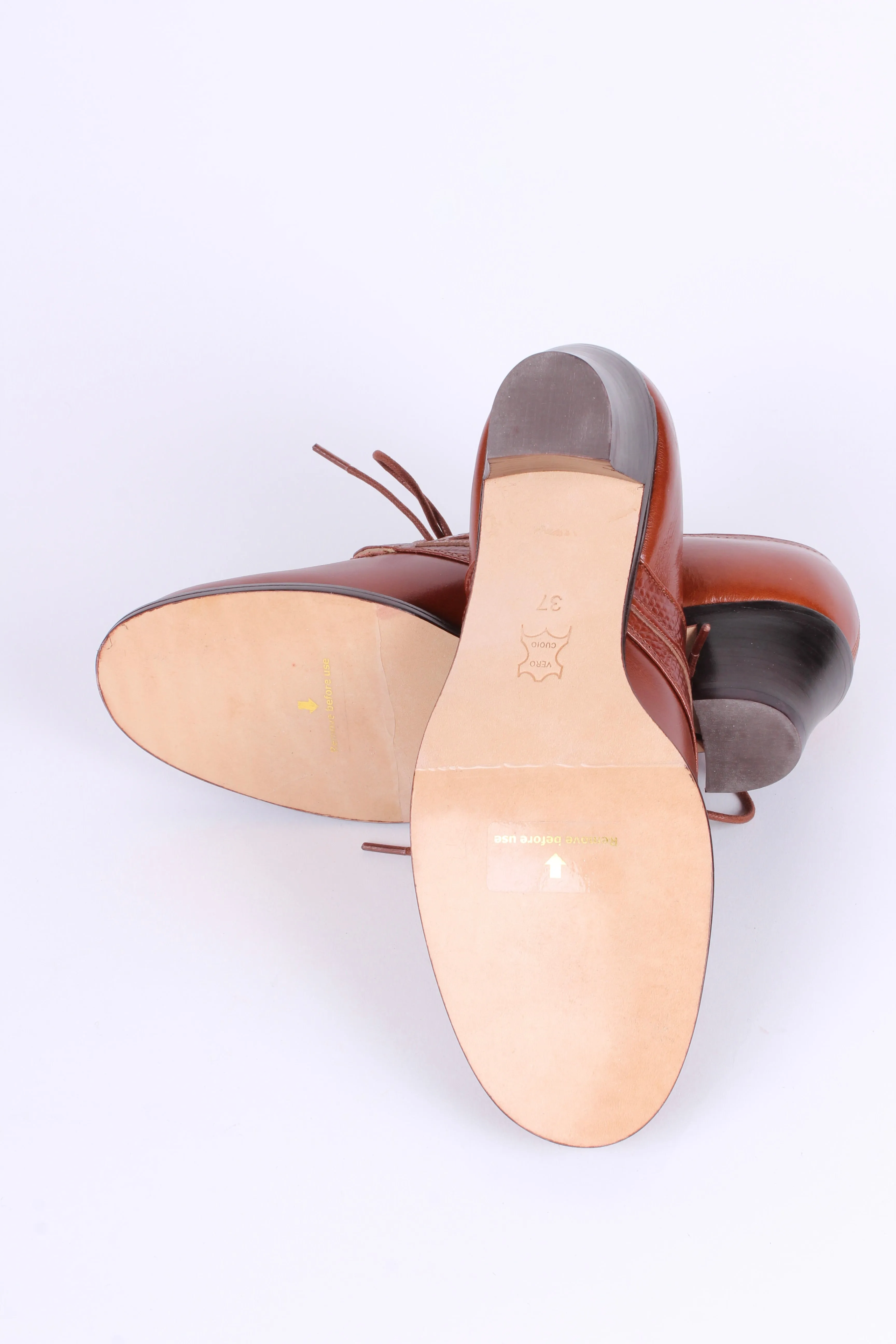 Everyday walking Oxford shoes 30s / 40s - Cognac brown - Emily