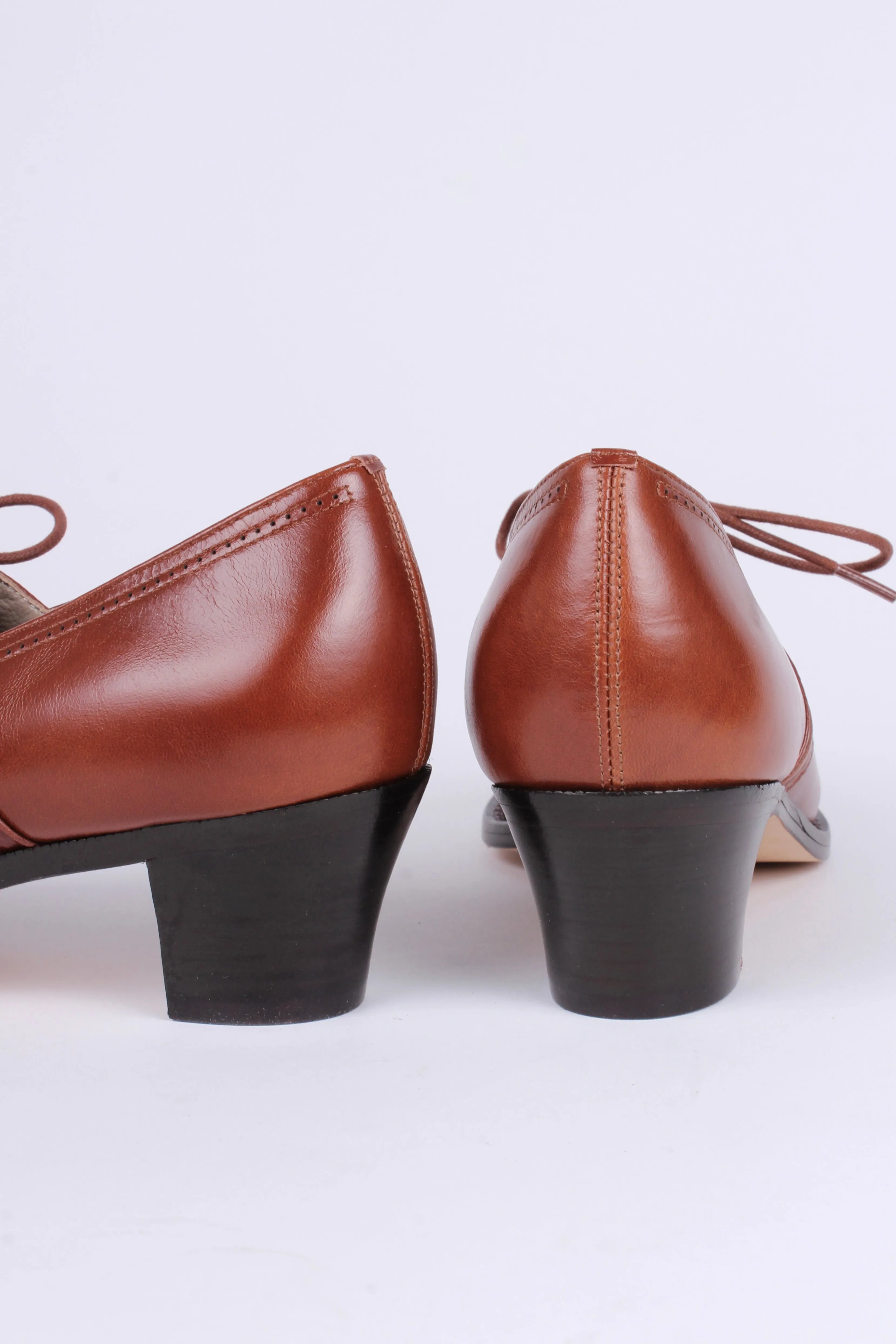 Everyday walking Oxford shoes 30s / 40s - Cognac brown - Emily
