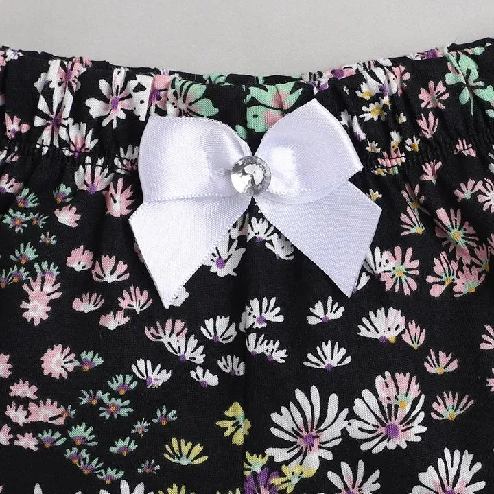 Floral Printed Short - Black