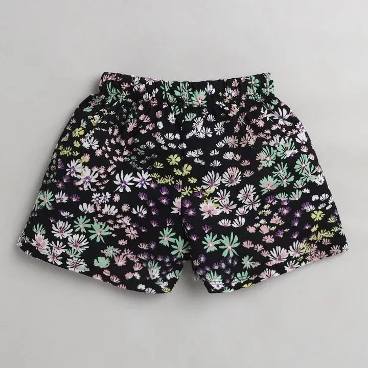Floral Printed Short - Black