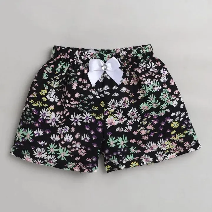 Floral Printed Short - Black