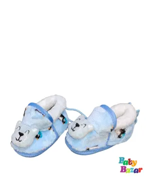 Fur Stuff Booties For Newborn Baby In Sky Blue Color
