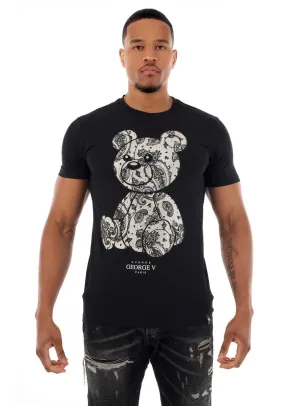 George V T-Shirt - Paisley Bear - Black - GV2500