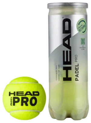 HEAD Padel Pro Padel Balls - 3 Ball Tube