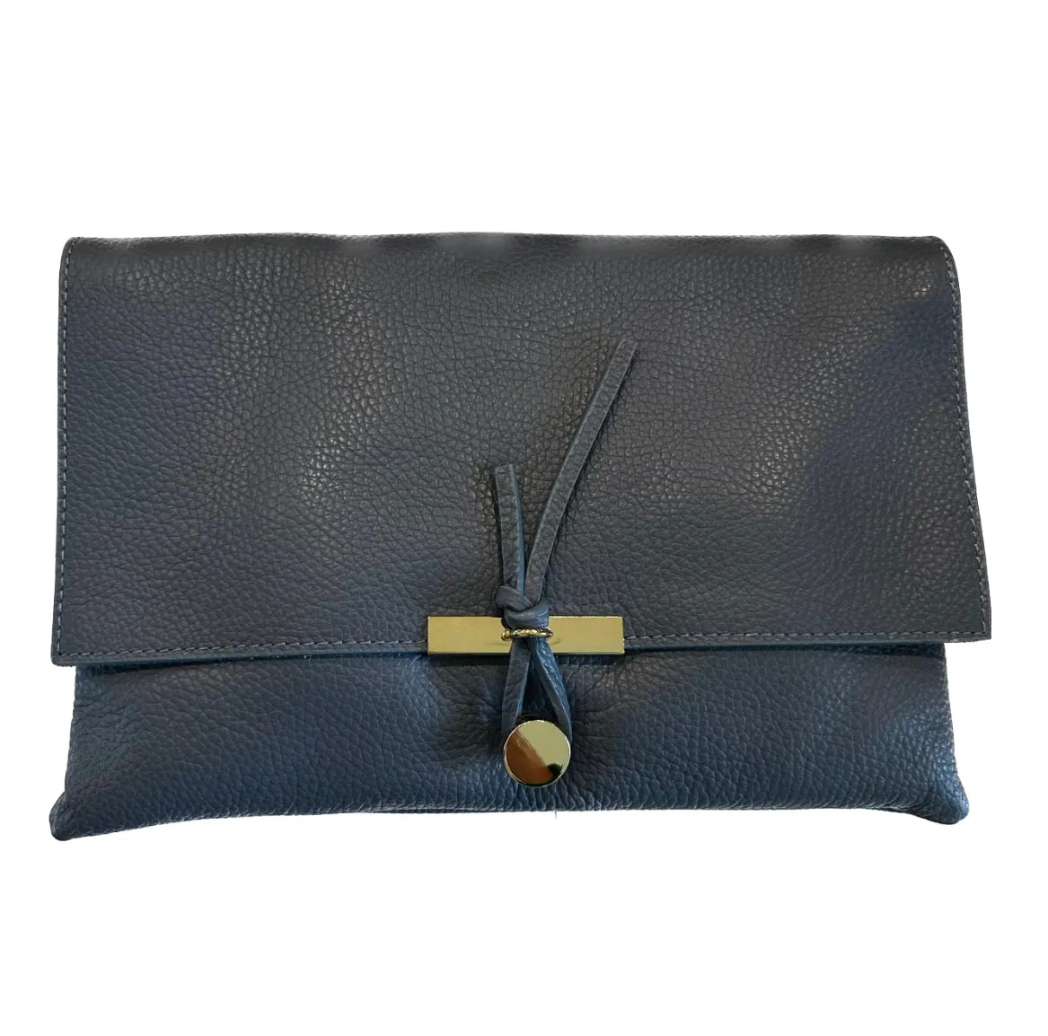 Leather Clutch With Knotted Closure