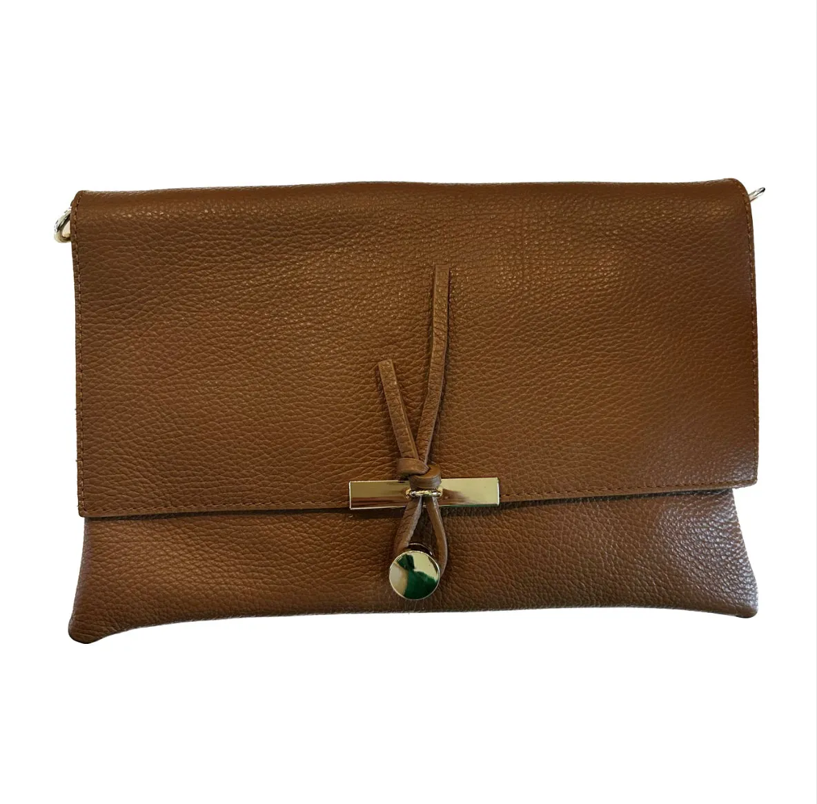 Leather Clutch With Knotted Closure