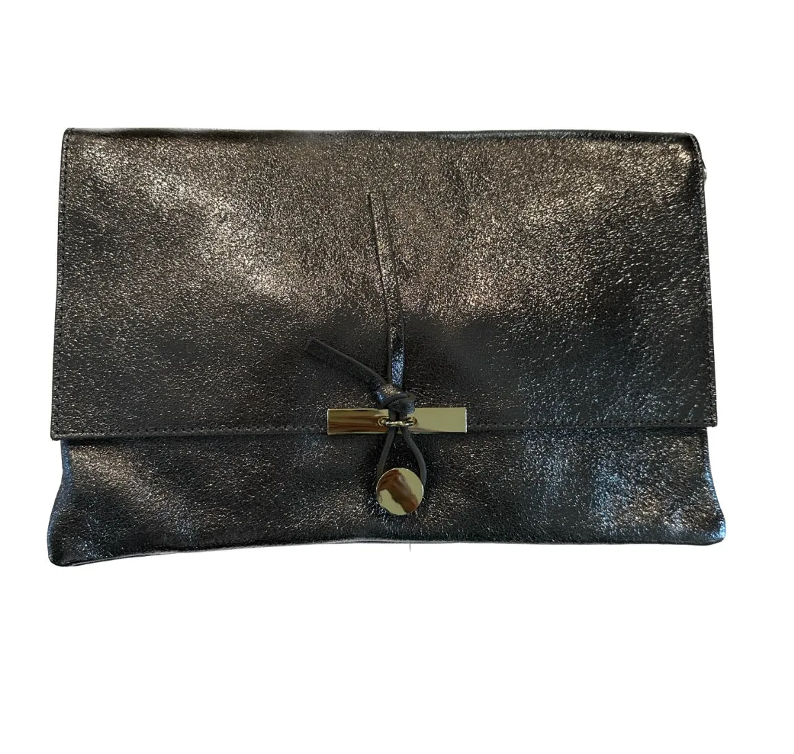 Leather Clutch With Knotted Closure