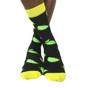 Luv Socks Men's Cotton Blend Lime Crew Socks