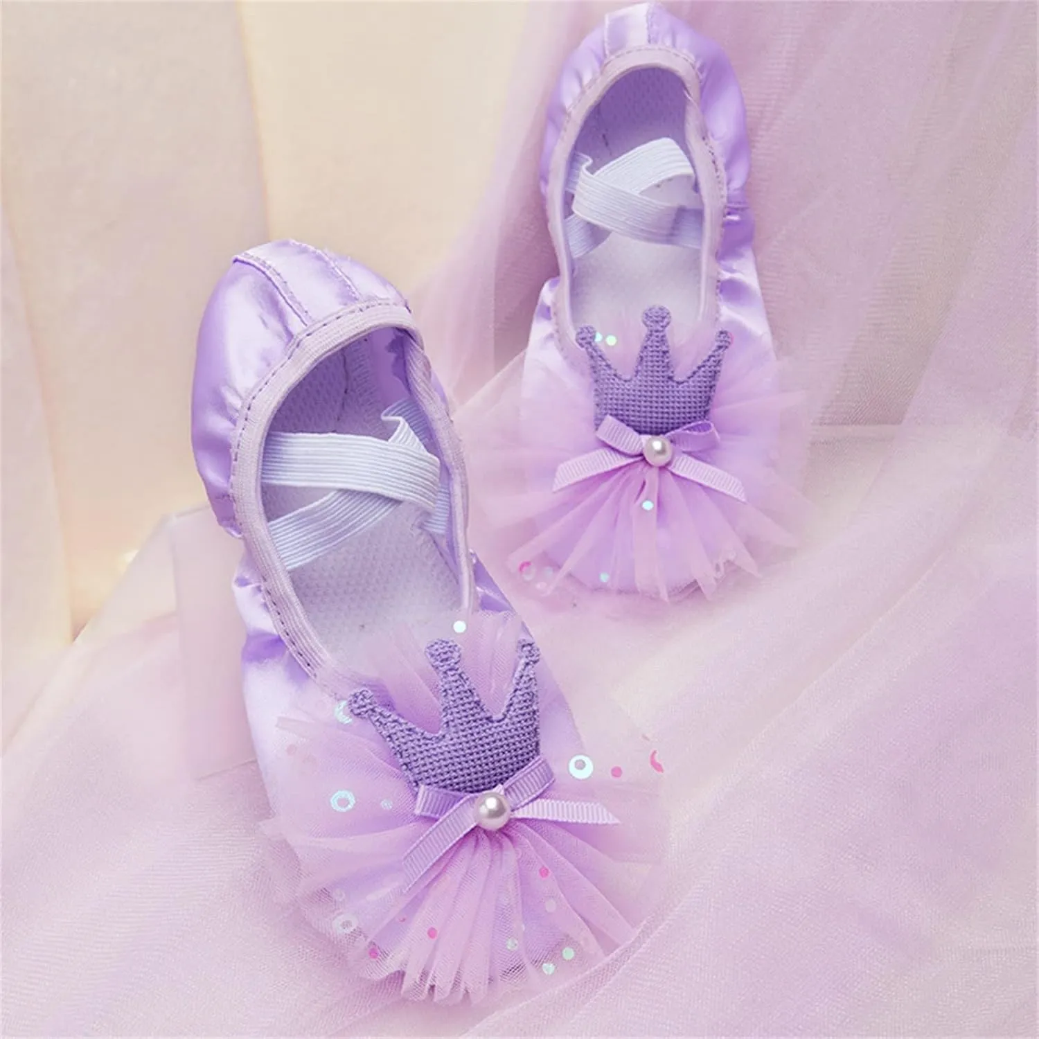 Mary Jane Flats for Little Girl Toddle Causal Wear Indoor Ballet Dancing Shoes for Girls Little Girls' Lace Flower Shoes Ballerina Soft Shoes