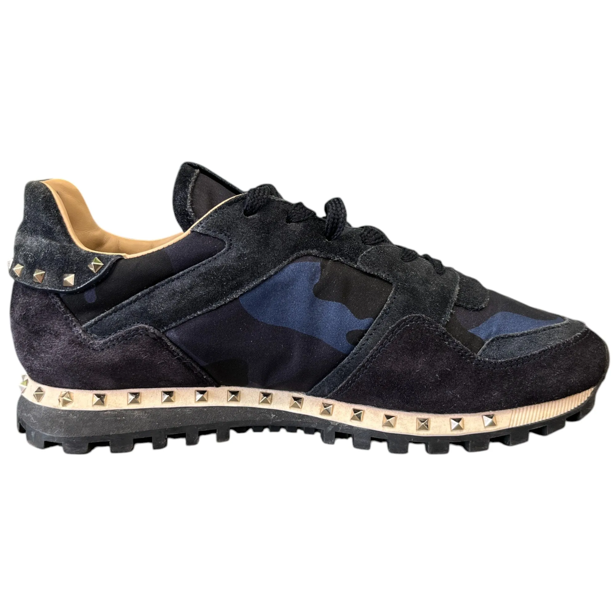 Men's Rockstud Low Trainers Navy Size EU 39.5 / UK 5.5