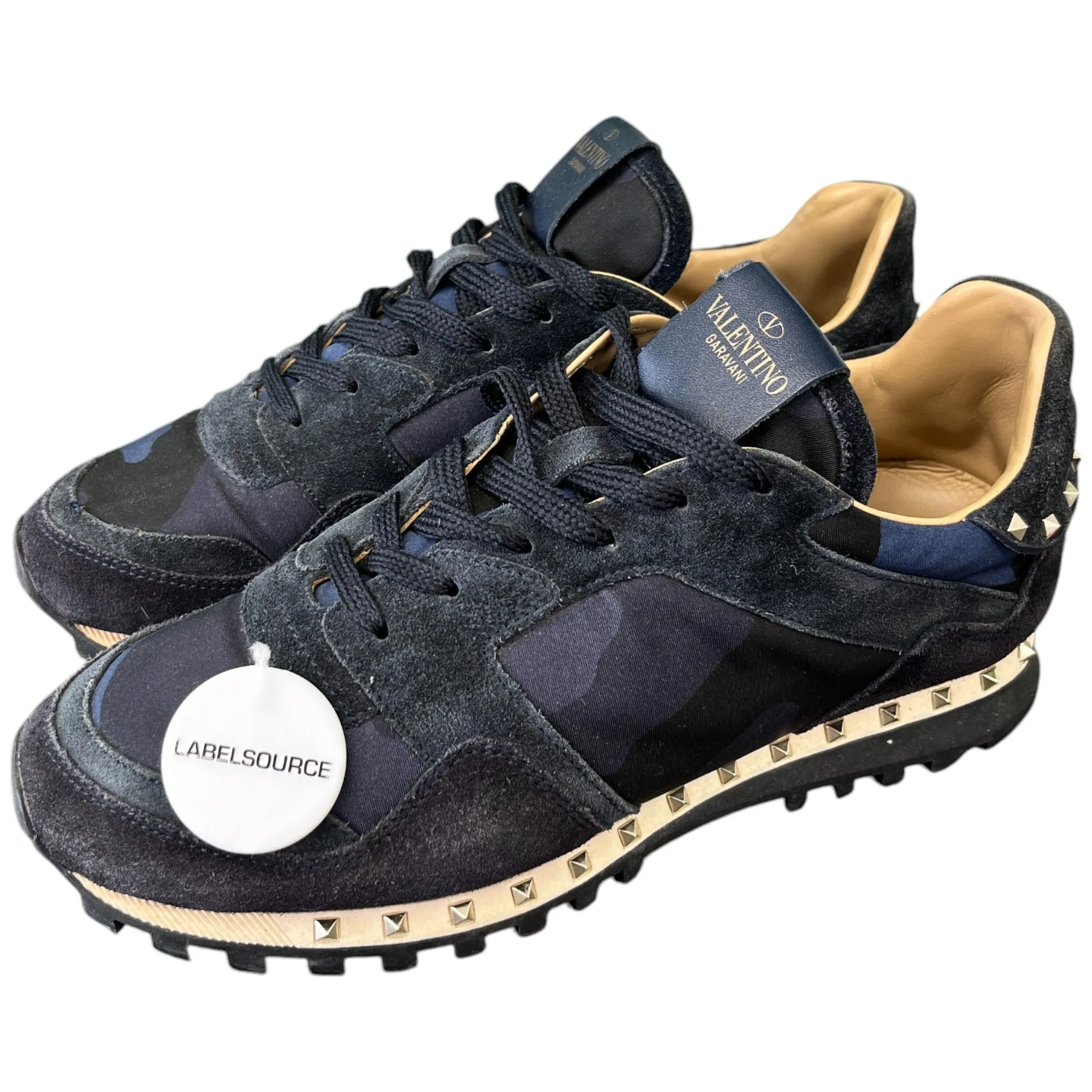 Men's Rockstud Low Trainers Navy Size EU 39.5 / UK 5.5