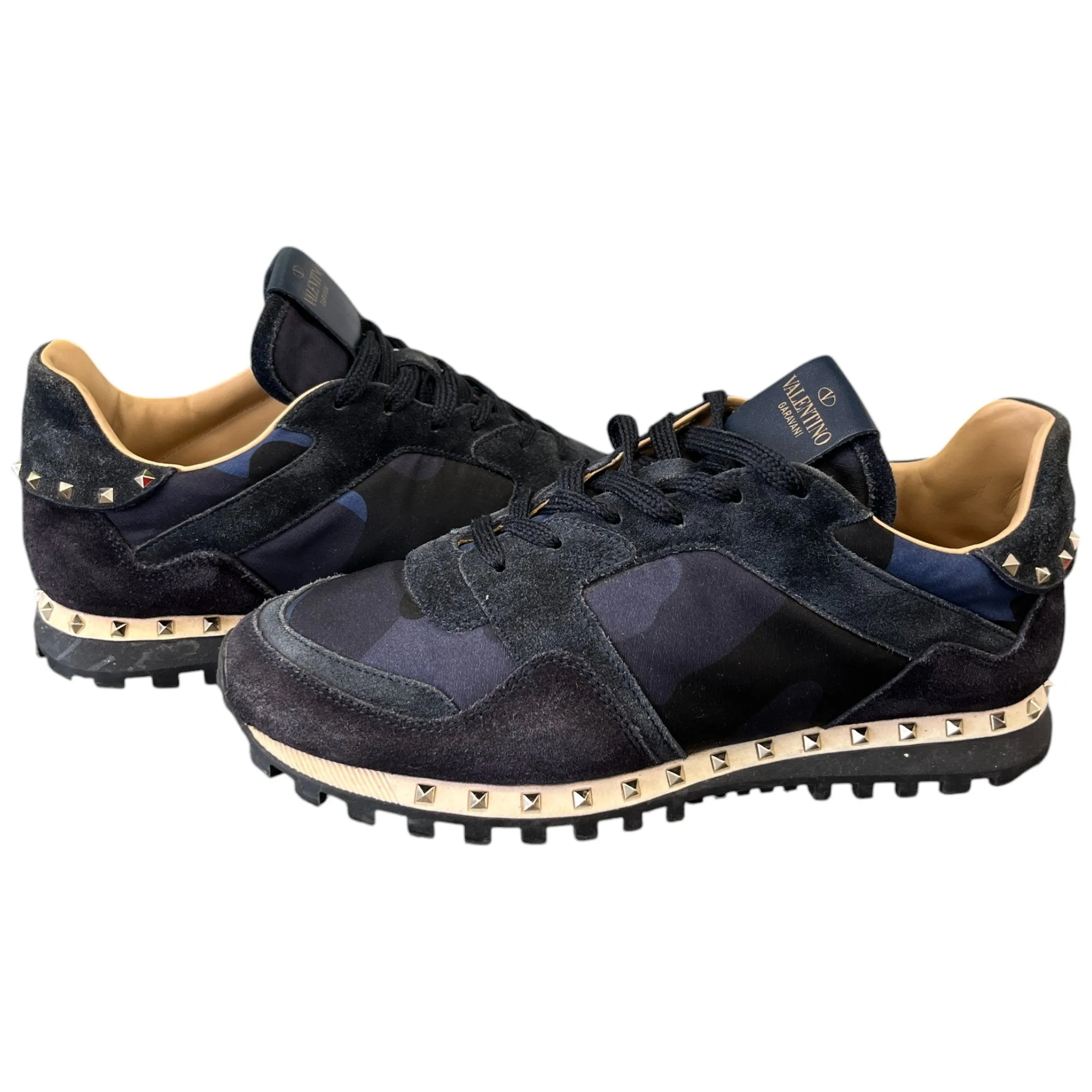 Men's Rockstud Low Trainers Navy Size EU 39.5 / UK 5.5
