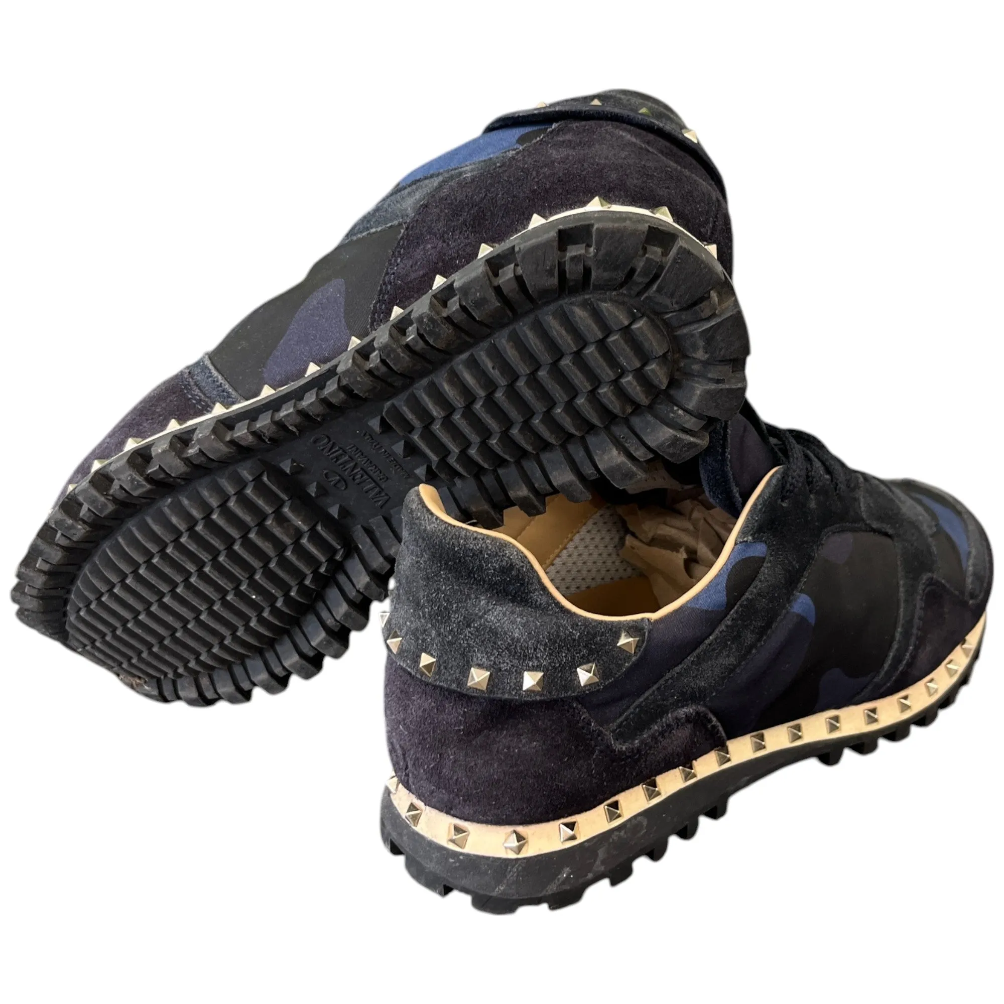 Men's Rockstud Low Trainers Navy Size EU 39.5 / UK 5.5