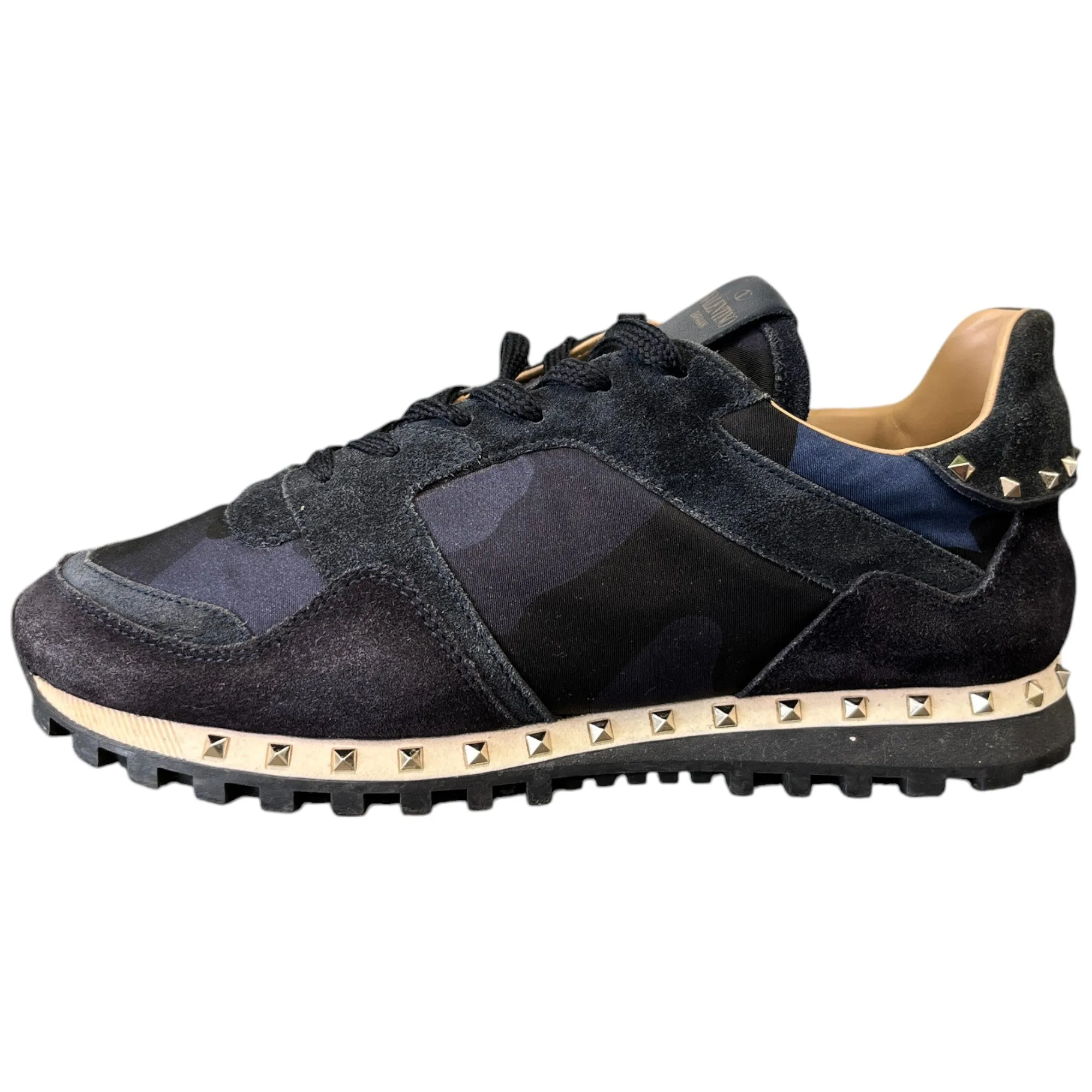 Men's Rockstud Low Trainers Navy Size EU 39.5 / UK 5.5