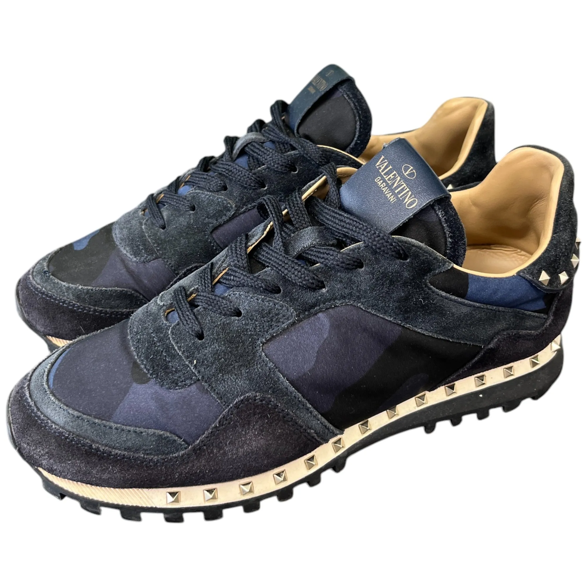 Men's Rockstud Low Trainers Navy Size EU 39.5 / UK 5.5