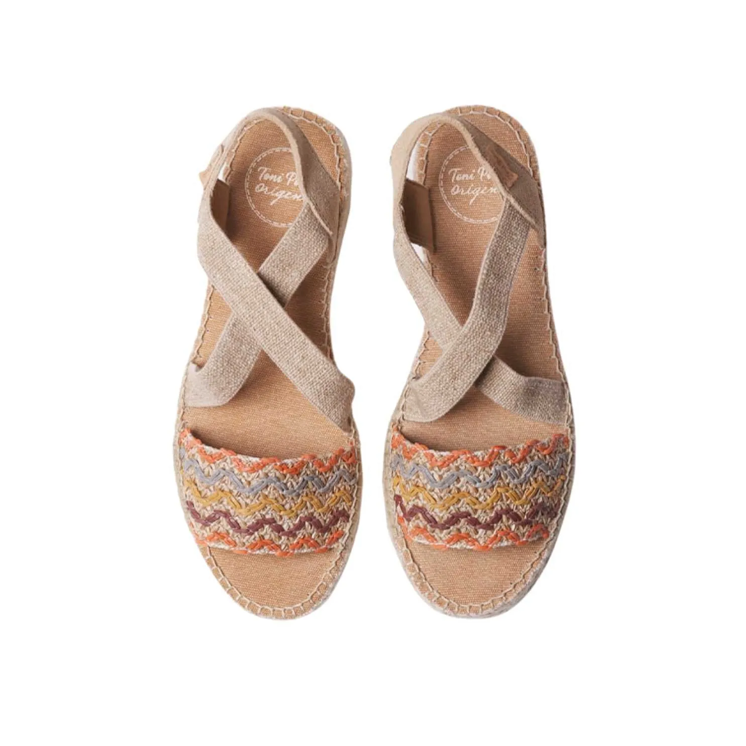 Multicolored Embroidered Fabric Wedge Espadrille for Women - Eider-RS