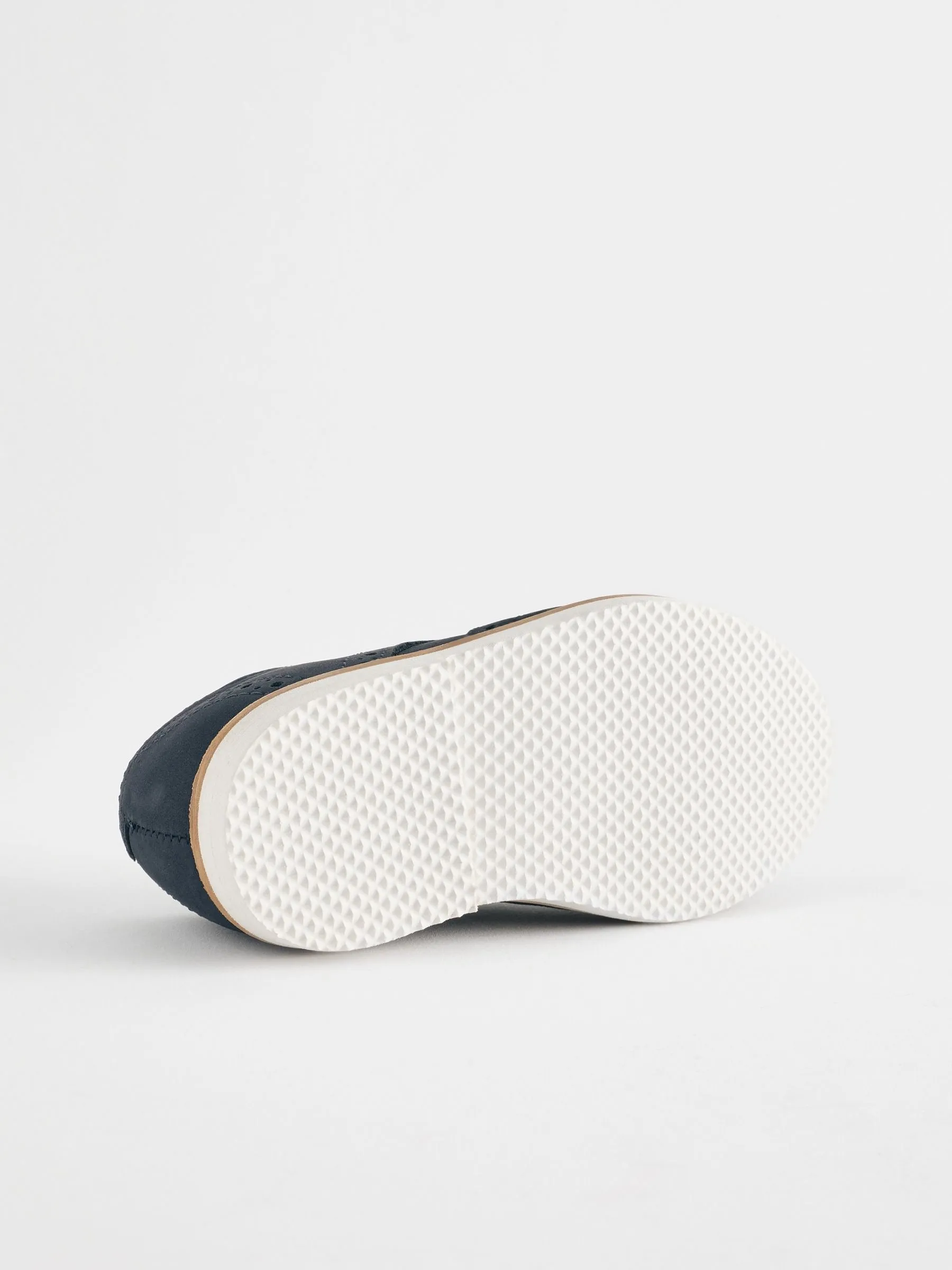 Navy Standard Fit (F) Smart Leather Brogue Shoes