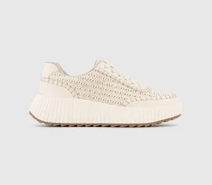 Office Flo Woven Lace Up Trainers Off White Mix Uk Size 7