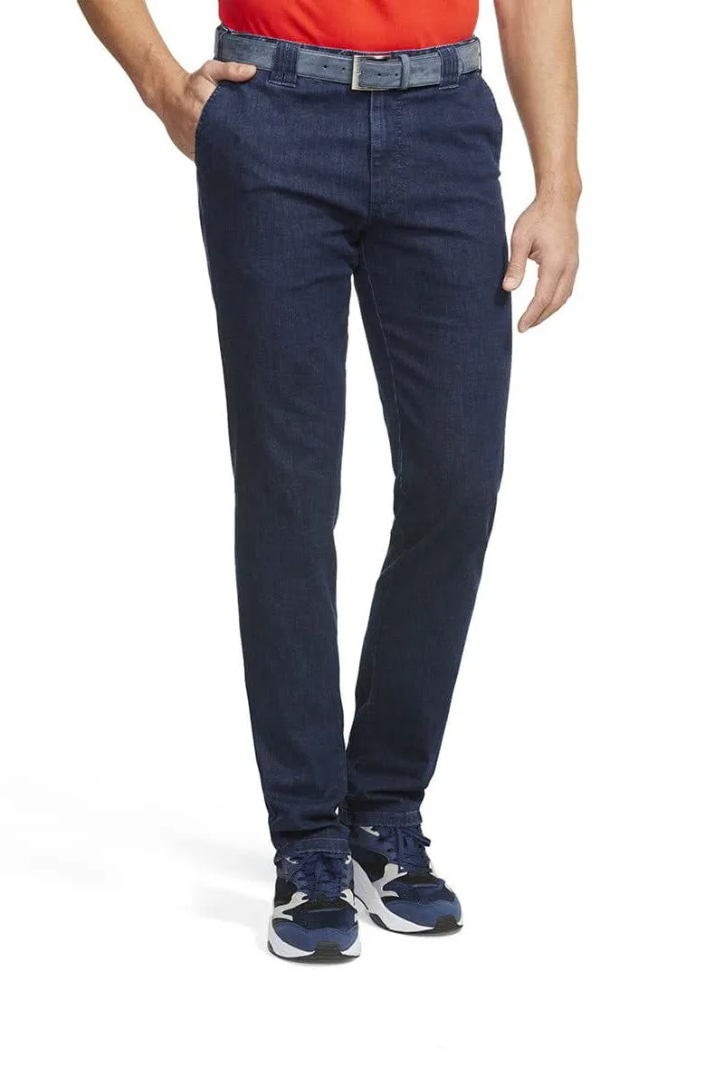 Oslo Coolmax Stretch Waist Denim Trousers - Dark Stone