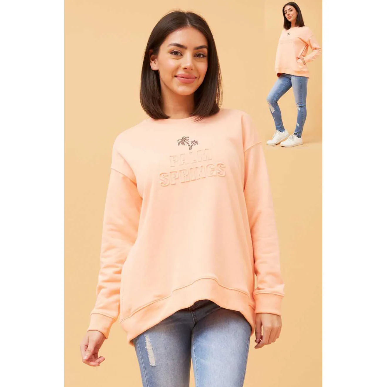 Palm Springs Jumper With Pockets - Peach