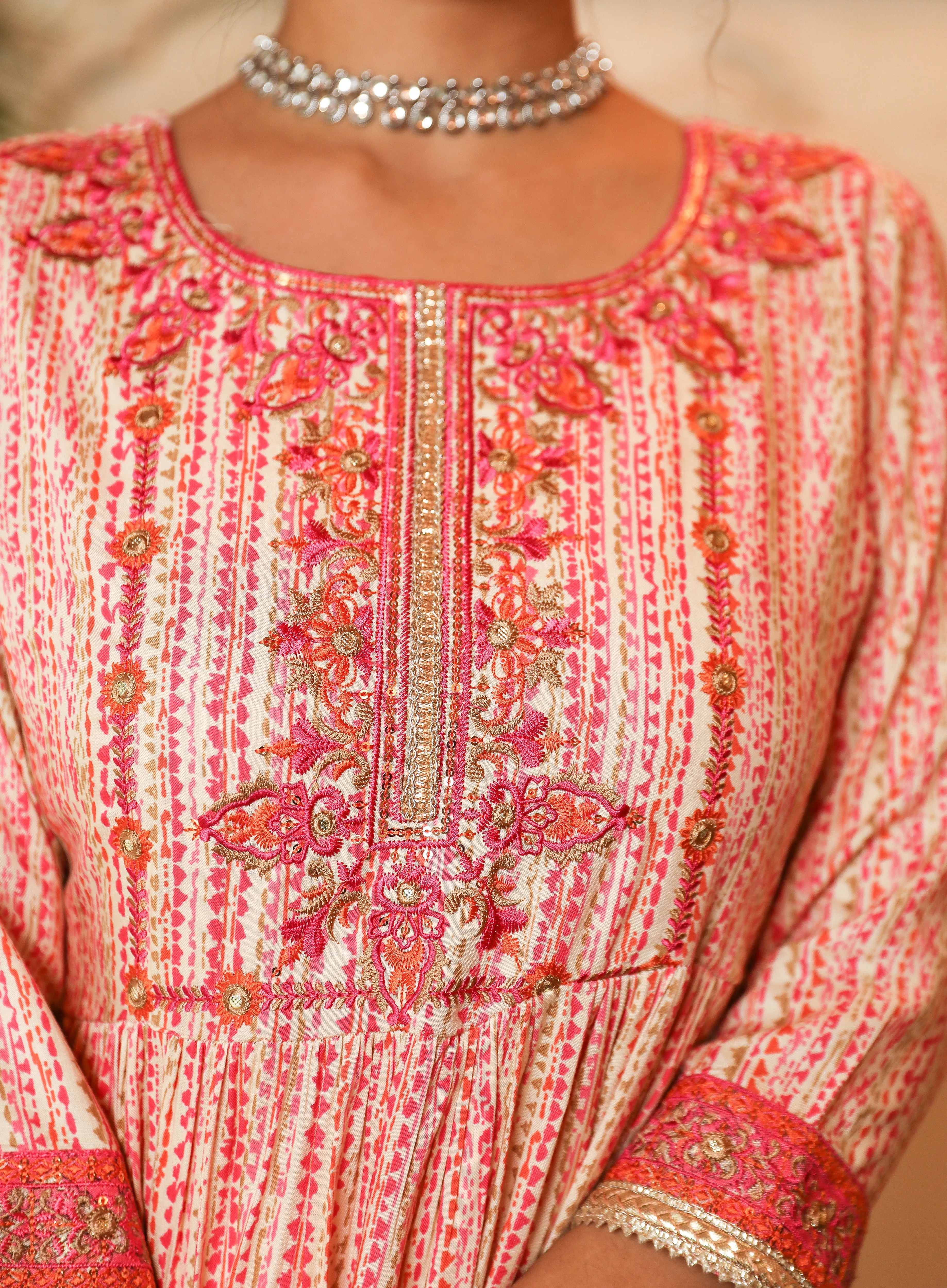 Pink Color Rayon A-line Women's Kurta Sharara and Dupatta Set